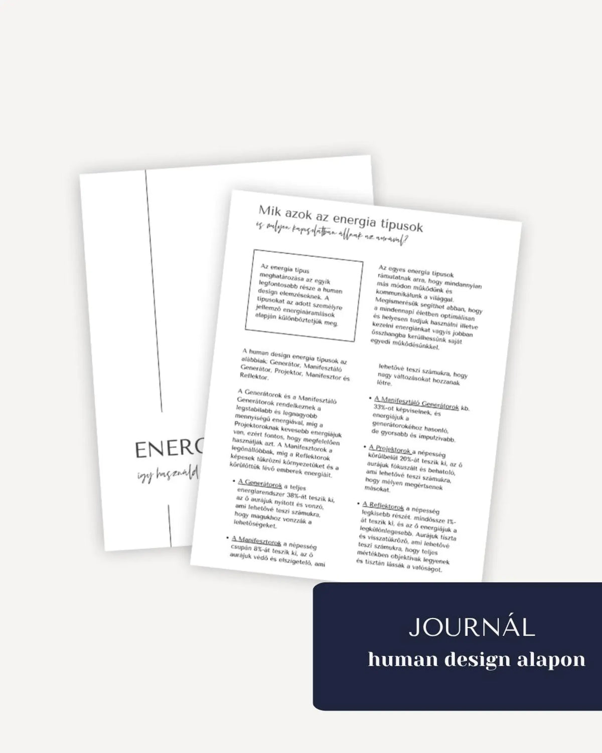 JOURNÁL human design alapon - letölthető ebook